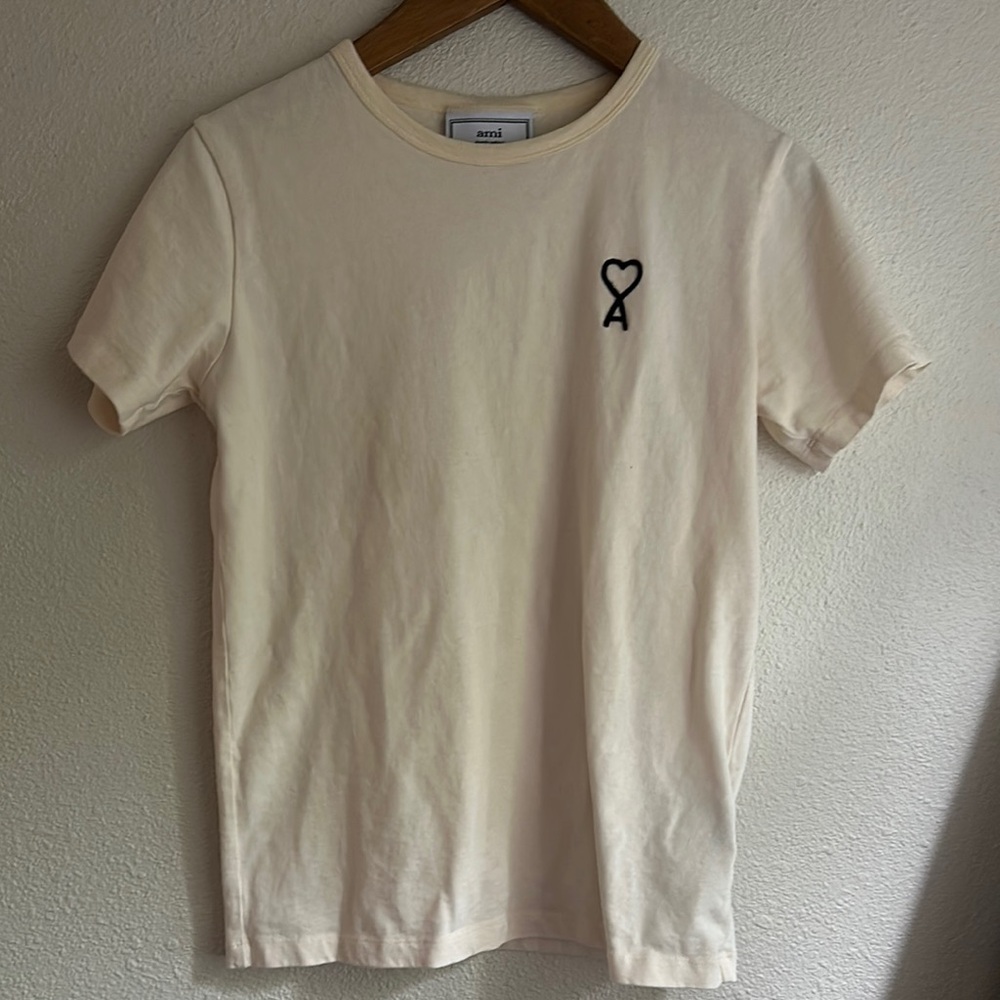 Ami Alexandre Mattiussi Cream Short Sleeve Tee